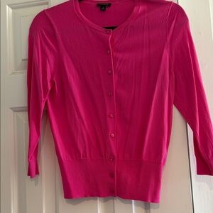Ann Taylor Bright Pink Button-Up Cardigan
